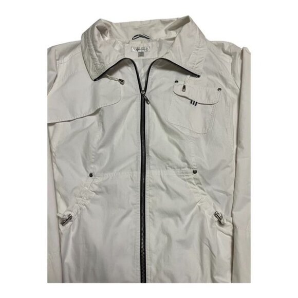 Dressbarn Woman White Utility Jacket – Size 18/20 – Cotton Nylon Blend, Full Zip - Picture 3 of 11